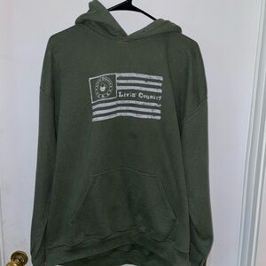 Gildan Olive Green Hoodie with Graphic Print